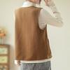 Foto Real de Chaleco Maoni Ropa de Mujer 2025 Nueva Ropa de Otoño Nueva Ropa de Abrigo Ropa Exterior de Lana Chaleco Holgado