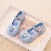 Sapatos de Couro de Princesa de Desenho Animado Infantil 2025 Verão Moda Super Macio Estilo Ocidental Menininhas Moda Bico Redondo Sapatos de Sola Macia