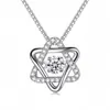 Collar Dinámico de Estrella de Seis Puntas para Mujer, Plata Pura S925, Diseño de Nicho de Lujo Ligero, Colgante de Corazón Palpitante, Cadena de Clavícula de Gama Alta