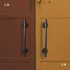 Estilo Industrial Loft Tirador de Puerta de Granero Americano Hierro Forjado Retro Negro Puerta Corredera Puerta de Madera Armario Tirador de Puerta de Gabinete