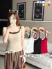 357# Top de Tirantes de Verano de Moda Sin Mangas Hombros Descubiertos Adelgazante Sexy Chica Caliente Ropa Interior Ropa Exterior