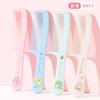 Peine de gas de niña linda de dibujos animados, peine de plástico portátil, peine de dientes anchos y puntiagudos con personalidad, mini peine para el hogar
