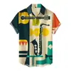 Nuevos estilos de verano para Europa y América: camisas para hombre de talla grande, estilo Hong Kong, con estampados digitales, camisas casuales de manga corta, directamente del fabricante