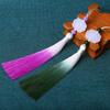 Colgante de Loto de Jade Blanco Graduado Colgante de Abanico Borla Flecos Flecos Accesorios para Prenda Vestido Hanfu Flecos de Collapron