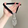 Diseño de Nicho Europeo y Americano Gargantilla de Corbata Calada Collar Largo, Accesorio Versátil y de Alta Gama para Chicas a la Moda