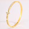 Pulsera de Acero Inoxidable para Mujer Versión Alta Pulsera de Diamantes de Flor Diseño Exquisito Lujo de Entrada Novia Pulsera Joyería Combinable