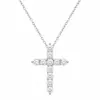 Collar con Colgante de Cruz de Circonita Brillante Cadena para Clavícula Versátil de Lujo Ligero de Nicho Collar Sencillo Más Vendido Nuevo Estilo 2026
