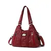 Bolso de Hombro para Mujer Yoroooi Versátil Europeo y Americano Streetwear Bolso de Hombro Lavado Diario Práctico Vintage Lavado