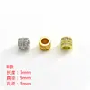 Accesorios de Joyería de 14K que Conservan el Color Zirconita Micro-Pavimentada Cuentas Espaciadoras Cuentas Sueltas Hechas a Mano Accesorios de Cuentas Sueltas para Pulseras Collares Pulseras