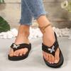 Pantuflas de Talla Grande para Mujer, Moda de Verano para Exterior, Zapatos de Playa Planos con Plataforma y Suela Gruesa, Sandalias de Playa, Chanclas