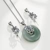 Colgante Clip Plata S925 Hebilla Flor Pequeña Clip Seguro Ámbar Cera de Abejas Jade Hecho a Mano DIY Clip Colgante