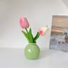 Estilo Ins Jarrón Redondo Pequeño Flores Secas Flores Artificiales Colorido Set de Botellas de Cerámica Decoración para Dormitorio Sala de Estar Mini Adornos Pequeños