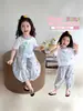Conjunto de Dibujos Animados para Niñas Verano 2026 Estilo Nuevo Lindo Top con Volantes de Manga Corta y Pantalones Anti-Mosquitos Conjunto de Dos Piezas para Bebés Niñas