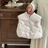 Colete super fofo para bebê, top acolchoado quente de outono e inverno para meninas, agasalho infantil estiloso, colete para meninas