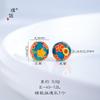 Pulsera con cuentas y collar de cuentas con orificio pasante, de estilo vietnamita, de oro, de larga data, con flores de cuatro pétalos y calabaza de ciervo de nueve colores.