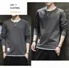 Camiseta falsa de dos piezas para hombre, otoño, holgada, de manga larga, 2021, marca de moda de otoño, camiseta interior, prendas superiores