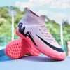Nuevos Zapatos de Fútbol para Adultos Transfronterizos Rosas para Hombres y Mujeres Jóvenes Niños Estudiantes Tacos Largos AG Césped Sintético TF Entrenamiento Venta al por Mayor