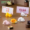 Lindo Cerdo y Trasero de Pato Clip Sosteniendo Muñeca con Pancarta Casa de Muñecas Decoración DIY Accesorios Coche Escritorio Pequeños Adornos