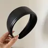 Faixa de Cabelo de Couro Francês Retro Alargada Cor Sólida Faixa de Cabelo de Alta Qualidade Vermelha Versátil Grampo de Cabelo Acessórios de Cabelo para Mulheres
