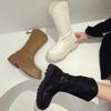 Botas Martin para mujer 2021 nuevo otoño e invierno estilo británico moda cremallera botas pitillo botas delgadas botas planas forradas de vellón
