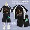 Conjunto de Camiseta y Shorts con Estampado de Lobo Rojo y Mariposa Delta Action para Niños Conjunto Deportivo de Verano para Niños Venta Caliente