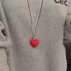 Colar com pingente de coração multicolorido vintage, estilo simples de cordão de cera, estilo de menina doce, gargantilha versátil, doce e legal para meninas e casais