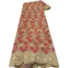 Tela de Encaje Bordado Calado Floral Africano Poliéster-Algodón Voile Suizo Tela para Vestido Vestido de Boda