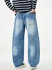 Ropa para Hombre Muqiu 2026 Nuevos Jeans de Mezclilla Lavada Estilo Americano para Hombre, Corte Cocoon, Pantalones Largos Anchos Sueltos y Relajados