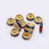 Accesorios para joyería DIY 4-10 mm rueda taladro espaciador con cuentas redondo anillo de pedrería borde recto espaciador de rueda de coche