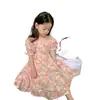 Vestido de Niña Verano Nuevo Estilo Cómodo y Transpirable Sencillo Vestido de Princesa para Niños Mangas Abullonadas Dulces Estilo Floral Pequeño