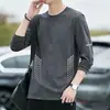 Camiseta de manga larga nueva para hombre de primavera y otoño 2026, simple y casual, top básico versátil