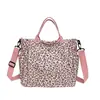 Nova Bolsa de Ombro Impermeável com Estampa de Leopardo de Grande Capacidade, Bolsa Tote Grande Dobrável e Portátil, Bolsa Tote Casual e na Moda