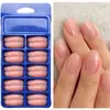 Parche para Uñas Portátil 120 Piezas Caja Azul Pequeña Parche de Arte para Uñas Color Sólido Mediano Largo Parche de Uña Falsa Cruzada Uñas Terminadas Portátiles Uñas Falsas