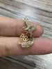 Liquidação Pingente de colar de ouro 14K simples com zircônia estrela de cinco pontas coração chave acessórios de joias DIY Pingente de pulseira