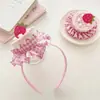 Diadema de Cabeza de Pastel de Cumpleaños Dulce Pasador para el Cabello para Mujeres Linda Diadema de Pastel de Fresa Pastel de Fresa de Crema Artificial Accesorios para el Cabello