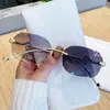 Gafas de sol fotocromáticas sin montura de múltiples caras, nuevo diseño de patilla de serpiente, gafas de sol metálicas europeas y americanas, gafas de alta gama de moda con protección UV
