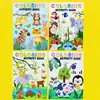 A4 Animales del Bosque para Colorear y Pintar Libro Grande para Colorear Dibujo Lineal para Copiar Elefante Libro para Colorear con Crayones Libro de Pintura para Niños