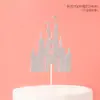 Castillo de Princesa Tarjeta de Pastel Palacio de Cartas Decoración de Pastel de Cumpleaños Bandera Enchufe Fiesta Fiesta Mesa de Postres Adorno