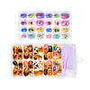 Uñas Postizas de Halloween Transfronterizas para Niños, Decoraciones de Uñas Portátiles, Pegatinas para Uñas de Niños, Juego de Herramientas al por Mayor de Productos Terminados