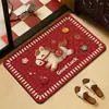 Alfombra Festiva Roja para Piso de Baño Alfombra de Piso de Barro Diatomeas Alfombra Antideslizante para Baño Almohadilla para Pies Absorbente de Agua para Lavabo En Stock