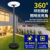 Lámpara Solar de Platillo Volador para Móvil Iluminación de Poste Alto para Patio Impermeable para Exteriores Redonda para Hogar Villa Jardín Terraza