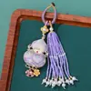 Broche de Hebilla de Anillo de Calabaza de Brocado de la Dinastía Song Borla Tejida a Mano Colgante para Bolso Llavero de Coche Colgante Pequeño Accesorios para Joyería DIY Venta al por Mayor