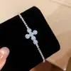 Pulsera de cruz con forma de diamante de circón ultrabrillante estilo ins coreano, diseño de nicho, joyería exquisita y de moda para mujer