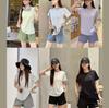 Conjunto Esportivo Feminino Nude 3.0 Verão Meninas Outdoor Manga Curta Respirável Secagem Rápida Shorts Moda Casual