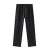 Pantalones casuales para hombre, pantalones de algodón y lino para hombre, pantalones rectos de corte holgado de alta calidad para el día a día, simples y versátiles