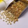 Cuentas Espaciadoras Chapadas en Oro de 18 Quilates que Conservan el Color para Pulsera Collar de Bricolaje Accesorios de Joyería Rueda Plana Lisa