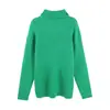 Atacado transfronteiriço moda feminina mais vendida casual estilo coreano gola alta manga longa elegante suéter de tricô pulôver HBZW918130