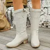 Otoño 2026 Nueva Llegada Comercio Exterior Tallas Grandes para Mujer Casual Cómodo Estilo Europeo Americano Moda Ropa Exterior Botas Talla Única
