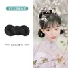 Bolsa para peluca hanfu estilo antiguo, una sola pieza, línea de la canción larga, moño, accesorios para el cabello, traje antiguo para mujer, bolsa redonda con cuerno retorcido, estilo COS
