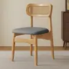 Cadeira de Jantar em Madeira Maciça Uso Doméstico Cadeira de Rattan Trançado Encosto de Alta Qualidade com Acolchoamento Macio Cadeira de Jantar Francesa Cadeira de Rattan Cadeira para Mesa de Jantar Restaurante Pousada